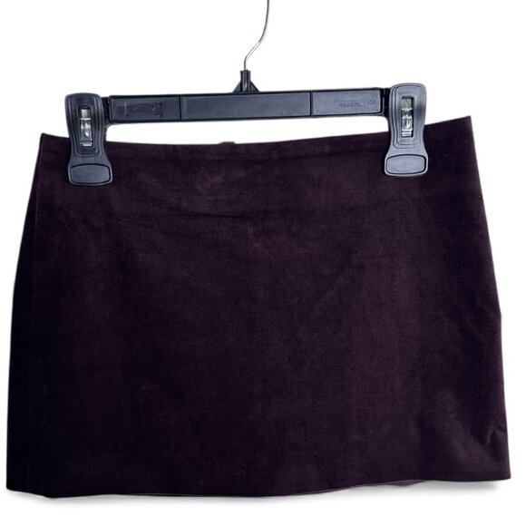 NWT Zara Mini Skirt High Waist Woman's XS Burgundy Aubergine Velveteen - Picture 3 of 10